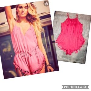 Victoria’s Secret Coral/Pink Tassel Romper